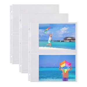 Dunwell 5x7 Photo Sleeve Inserts - 100 Pack for 400 Pictures, 3-Ring Binder